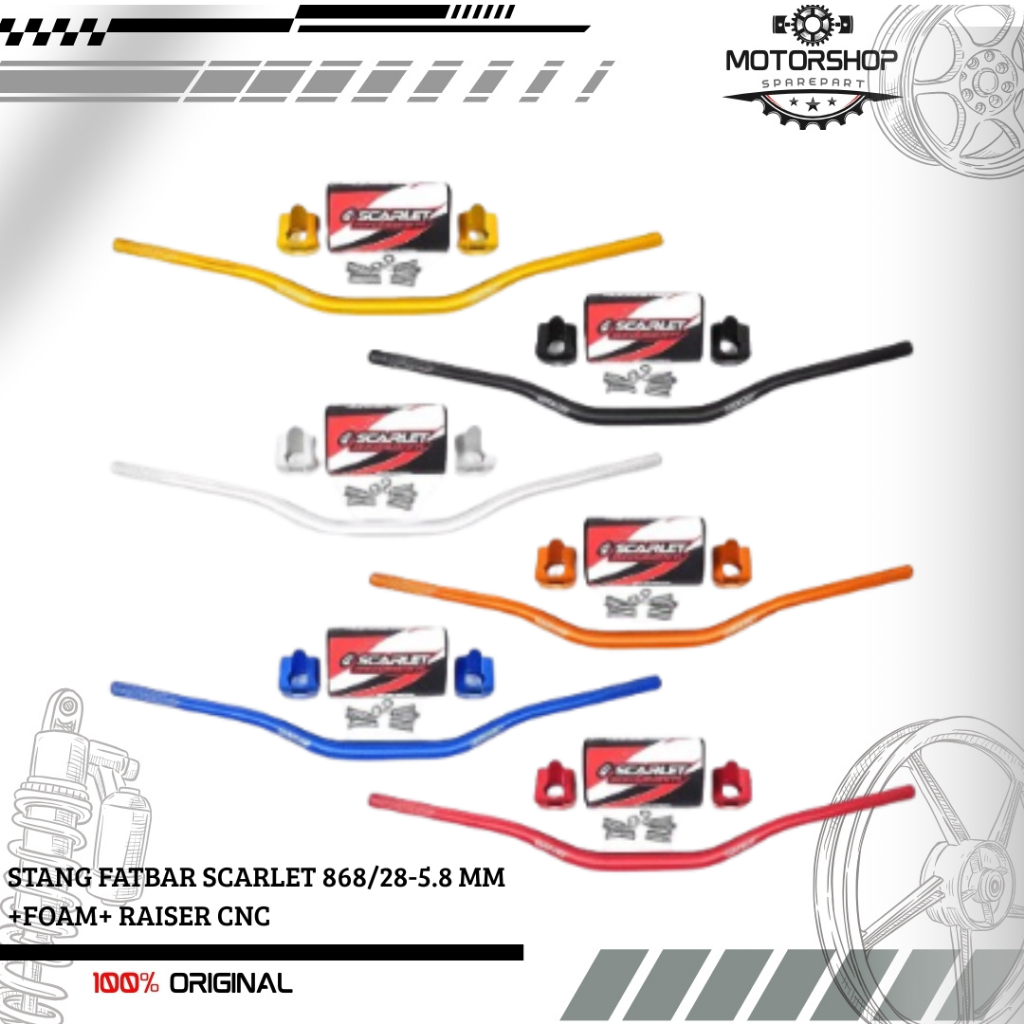 Scarlet Racing - Stang Trail Fatbar 868/28 - 5.8 mm + Foam + Raiser CNC trail klx crf wr