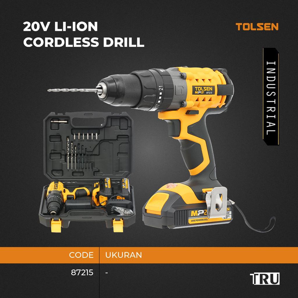 TOLSEN Mesin bor cordless 20V Li-ion 13MM Industrial 87215