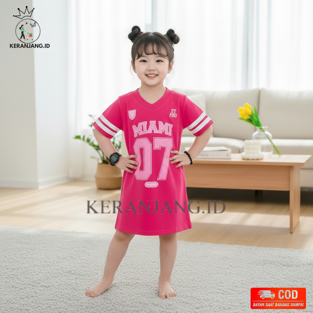 Dress Anak Perempuan Miami 3-12 Tahun / Pakaian Anak Perempuan