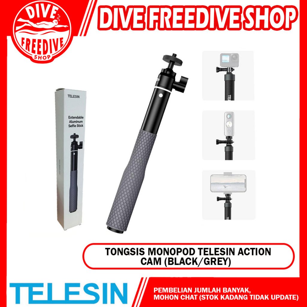 Stick Action Cam Waterproof Telesin For Camera Action Cam Tongsis Monopod Gopro Tongkat Selfie Kamer