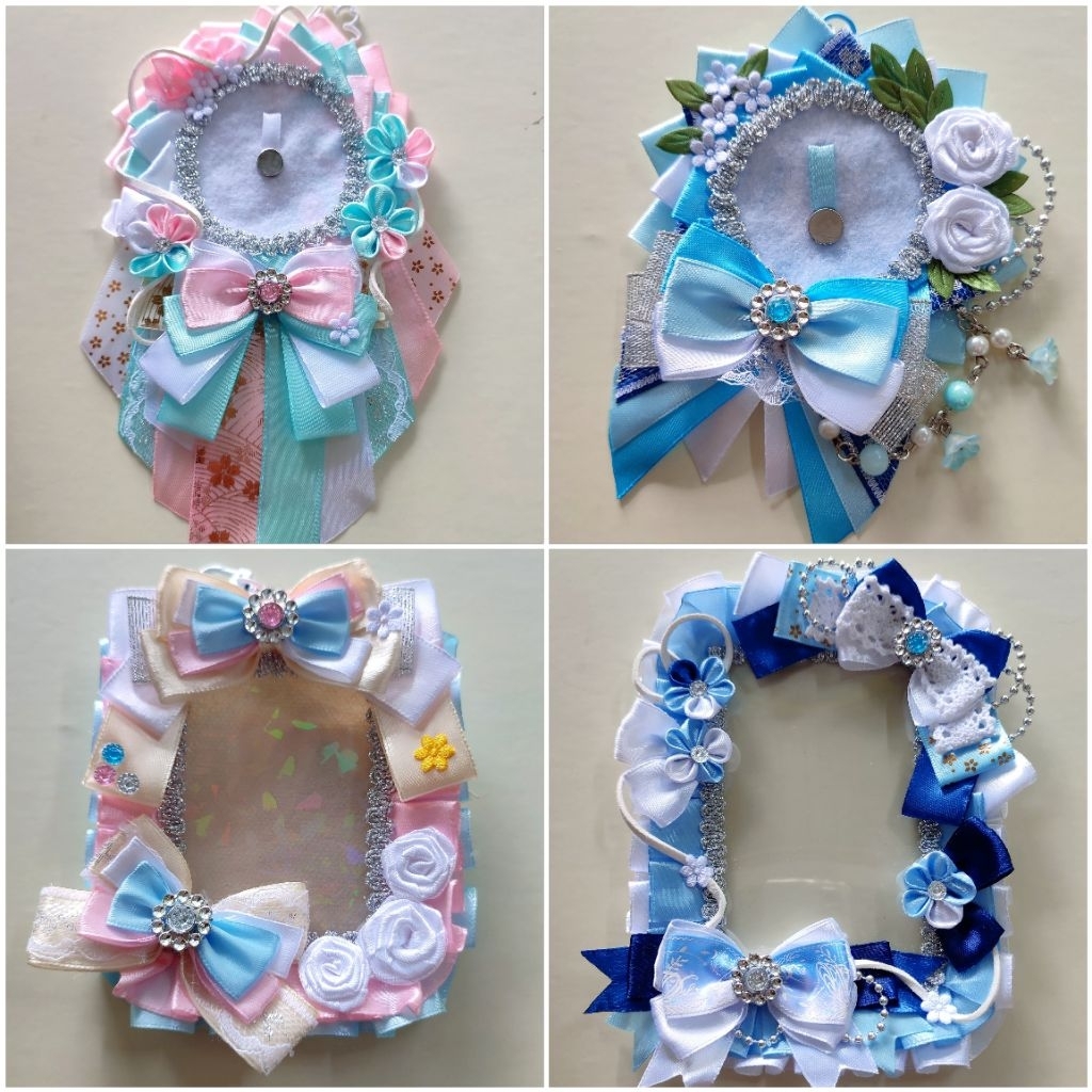 ribbon deco toploader rosette badge itabag ganci cermin pita