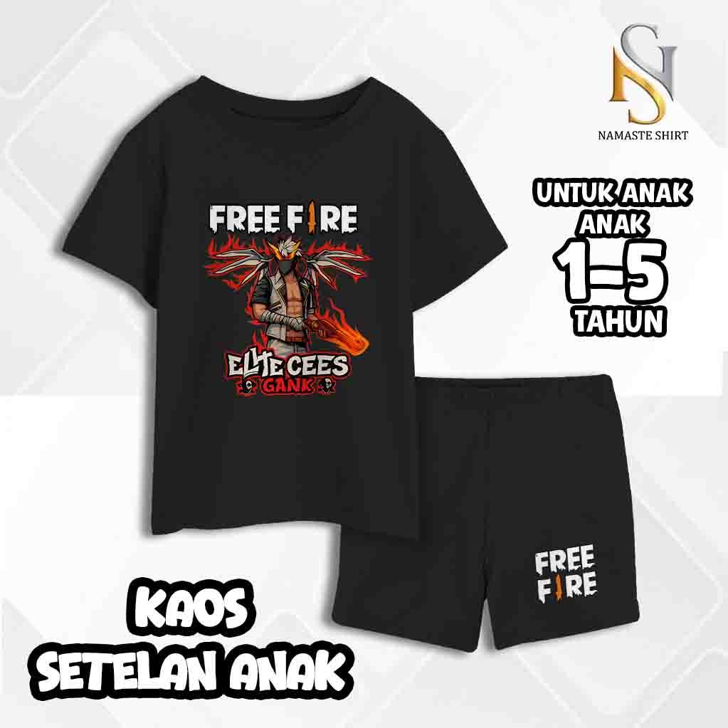 Setelan Kaos Anak free fire - Baju free fire Distro Anak Bayi Remaja Laki-Laki
