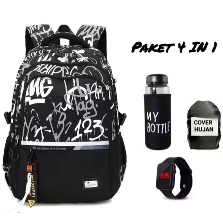 TAS SEKOLAH PRIA WANITA SD SMP-TAS RANSEL LAKI LAKI MOTIF KEREN KARAKTER MONKEY D LU TERLARIS