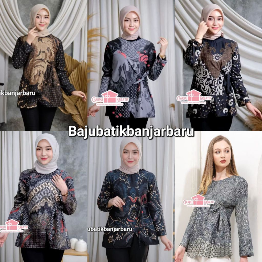Baju Batik Wanita/Batik Kuliah/Batik Kerja/Batik Sekolah Bahan polimicro