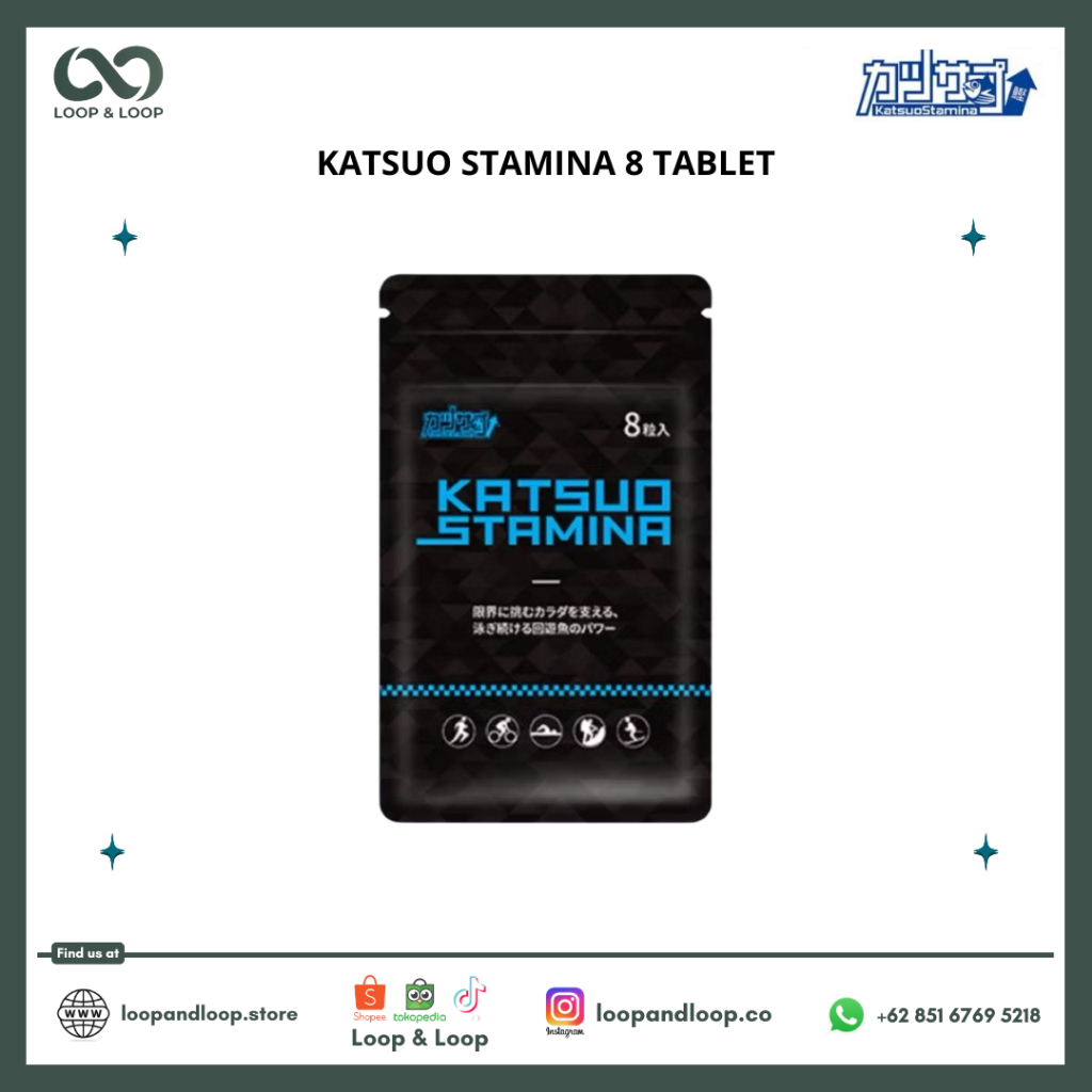 KATSUO - Katsuo STAMINA isi 8 TABLET [Biru] Sports Supplement for Marathon, Cycling, & Triathlon