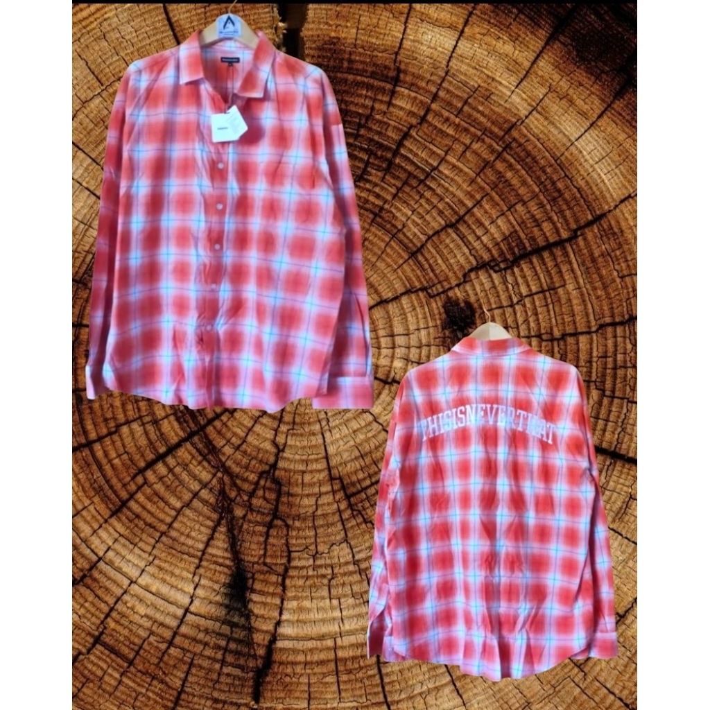 Kemeja Flanel  Thisisneverthat bordil logo