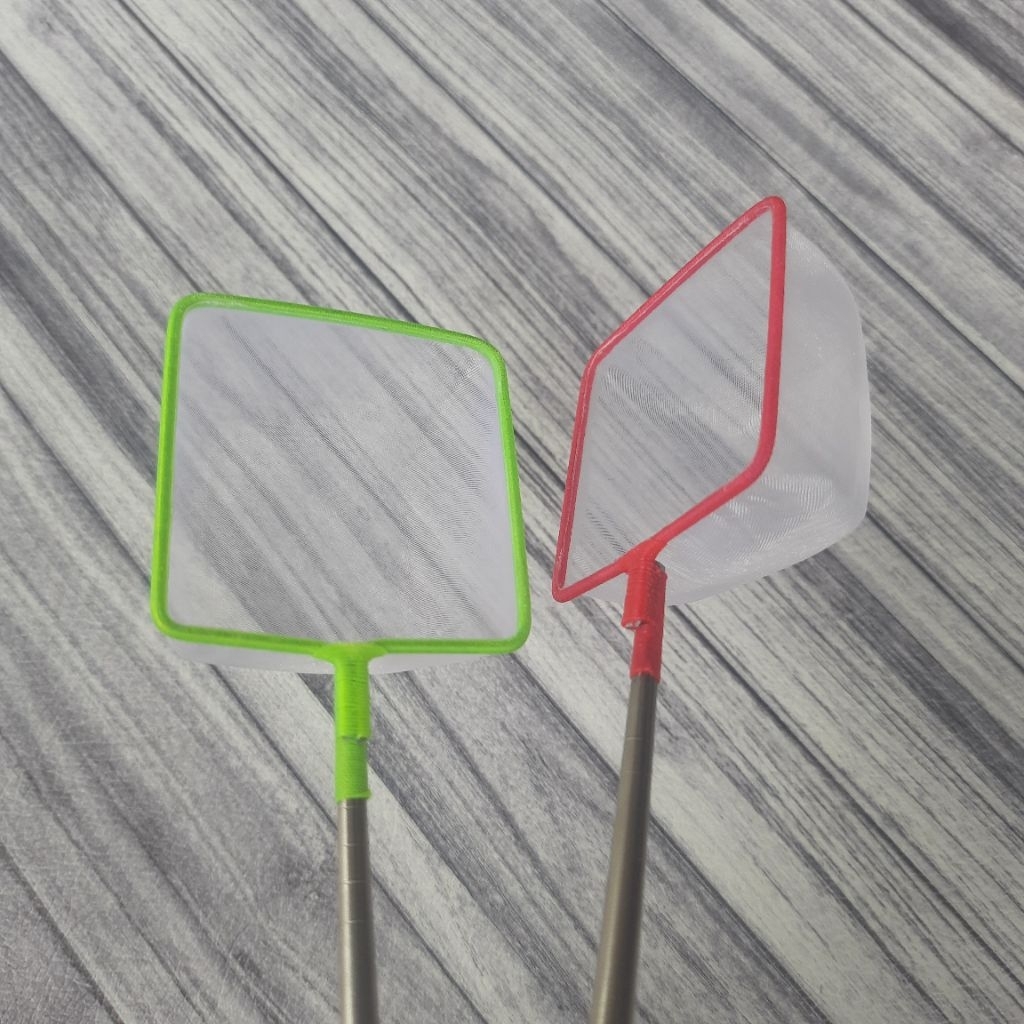 Seser/serok ikan hias kecil persegi 6cm gagang stainless