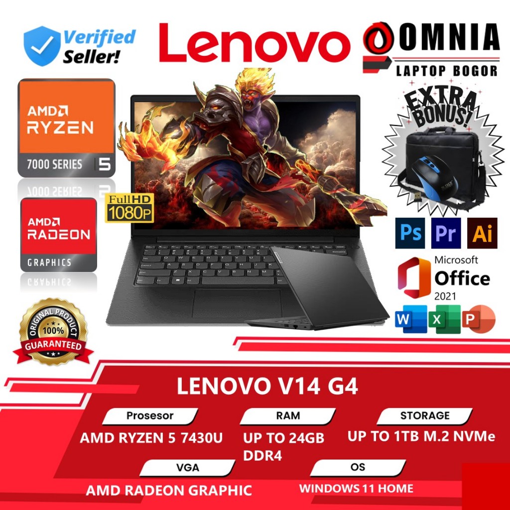 Lenovo V14 G4 AMD Ryzen 5-7430U RAM 24GB 1TB 14.0 inchi FHD Windows 11