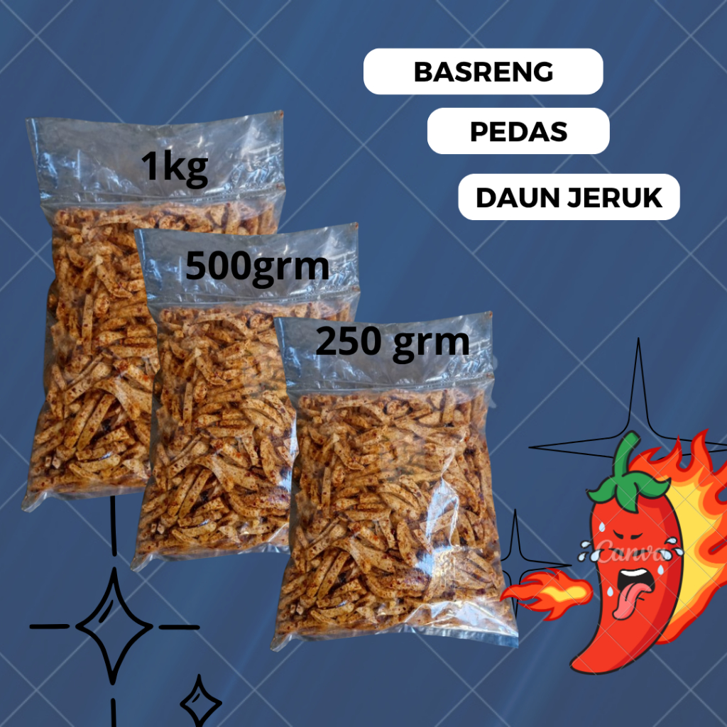 basreng pedas 1 kg basreng daun jeruk basreng cikruh renyah lada pisan