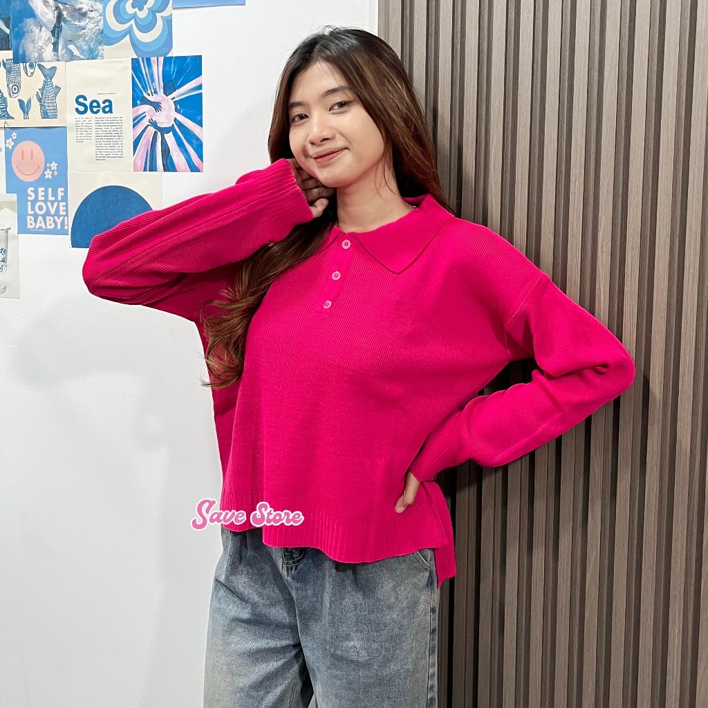 Enzy Sweater Korean Style • Atasan sweater rajut