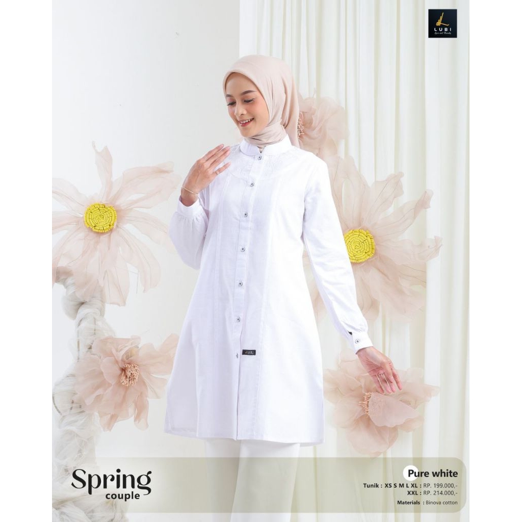 tunik spring purewhite atasan putih by lubi