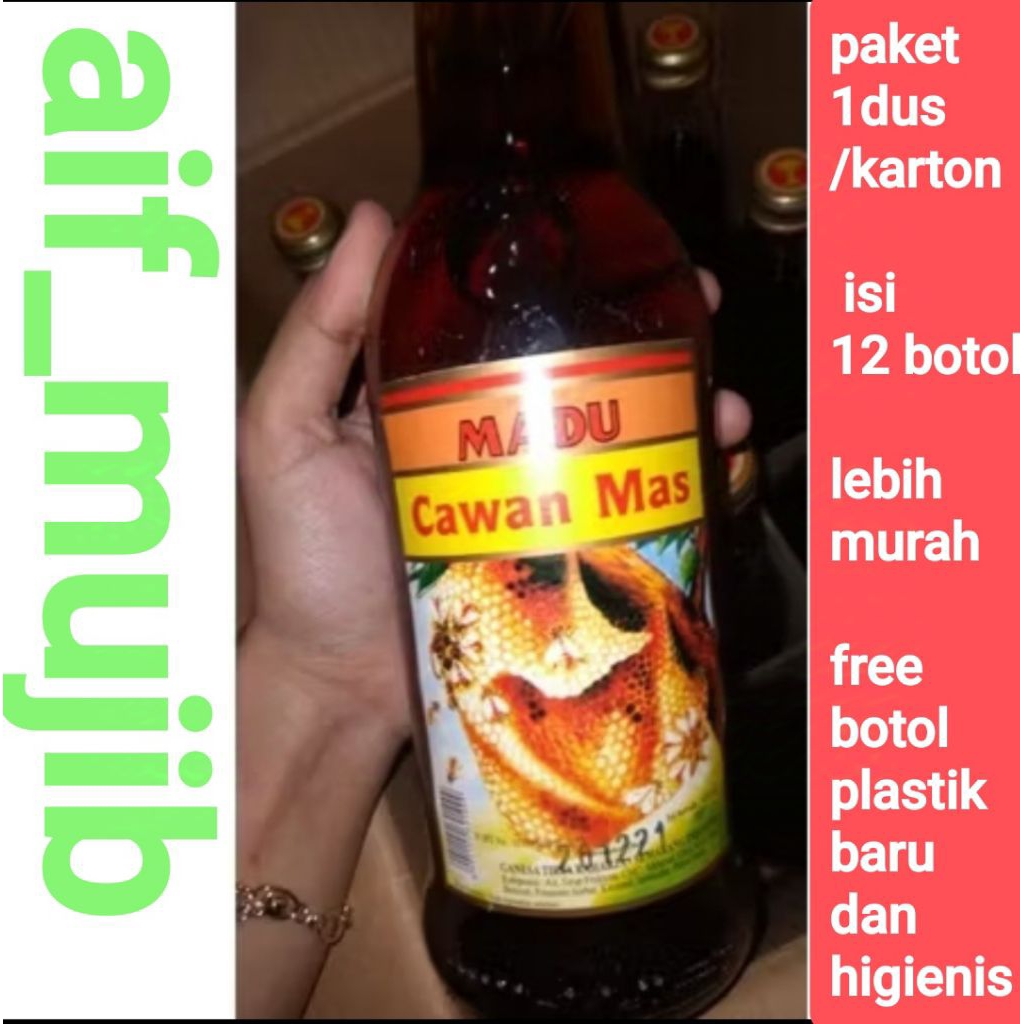 Madu Cap Cawan Mas 1 karton isi 12 botol Original