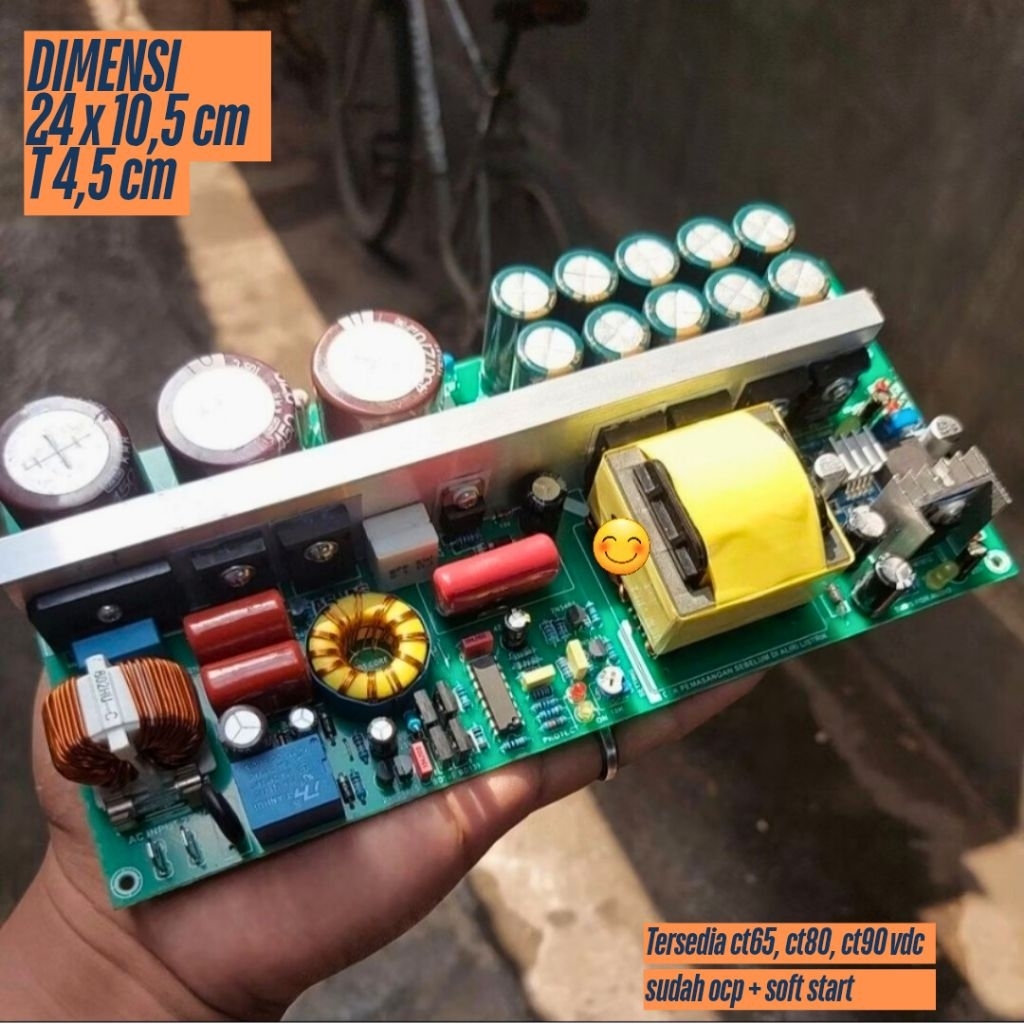 Smps Halfbridge 2,5kva 20a for audio (ready ct65,80,90vdc)