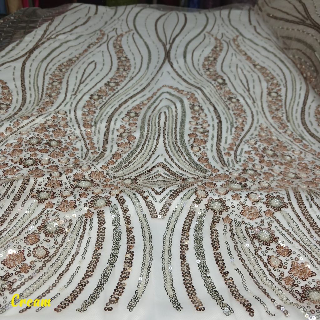 Original Tulle Full Payet soroskin | kain Tille payet cocok untuk pengantin / Bahan pengantin mewah 