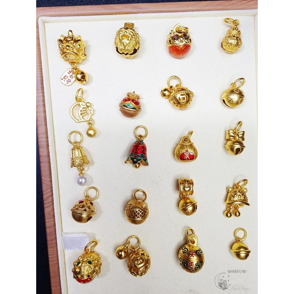 Kode BELL - PADUAN EMAS / Sandgold S999 Charm / Liontin Anti Karat untuk Gelang Crystal / Gelang Tal