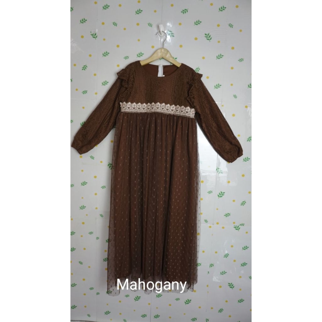Gamis pesta brokat muslim anak perempuan / Dress pesta brokat muslim anak perempuan / Gaun pesta bro