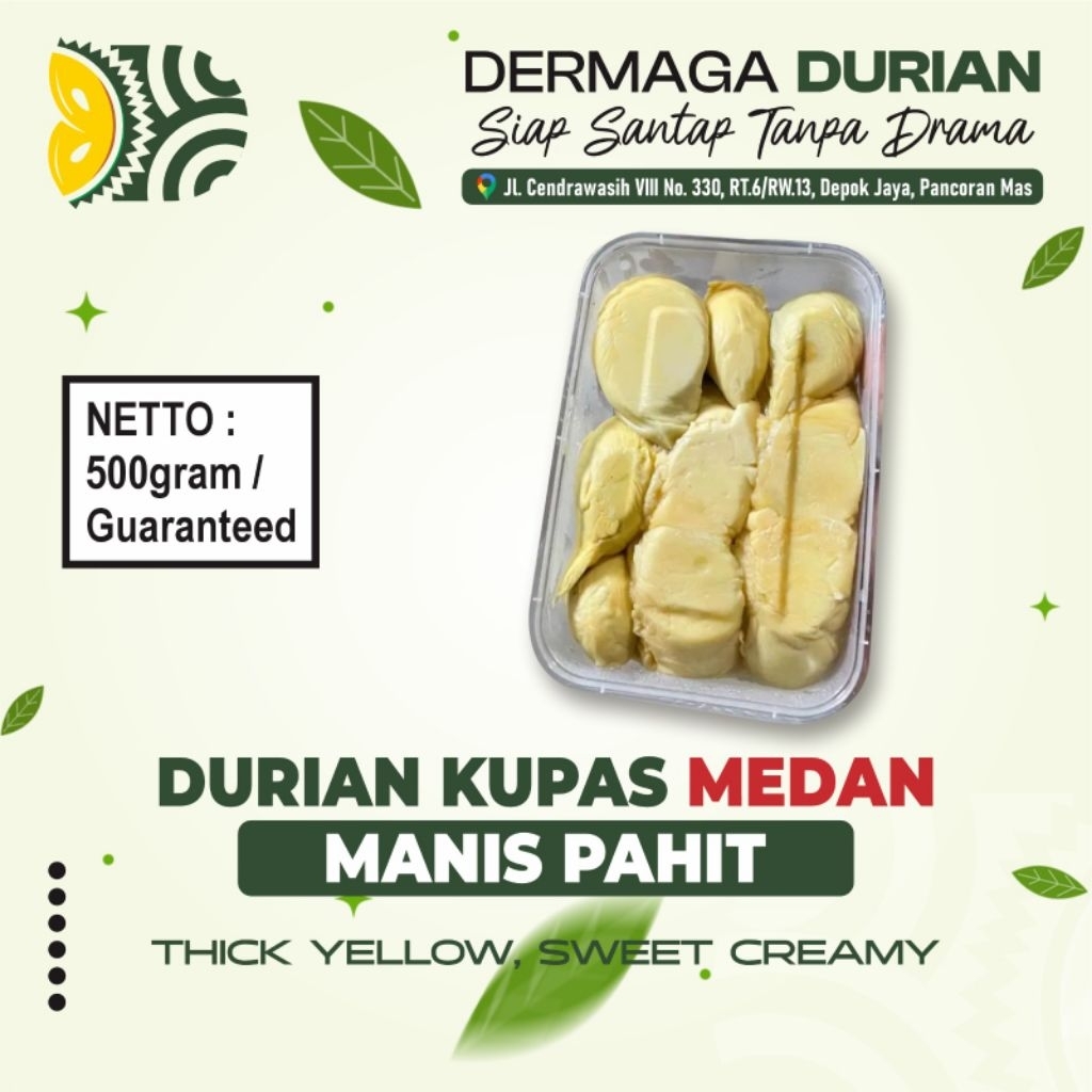 DURIAN KUPAS MEDAN ASLI 500GRAM / DURPAS MEDAN / DUREN PREMIUM MEDAN