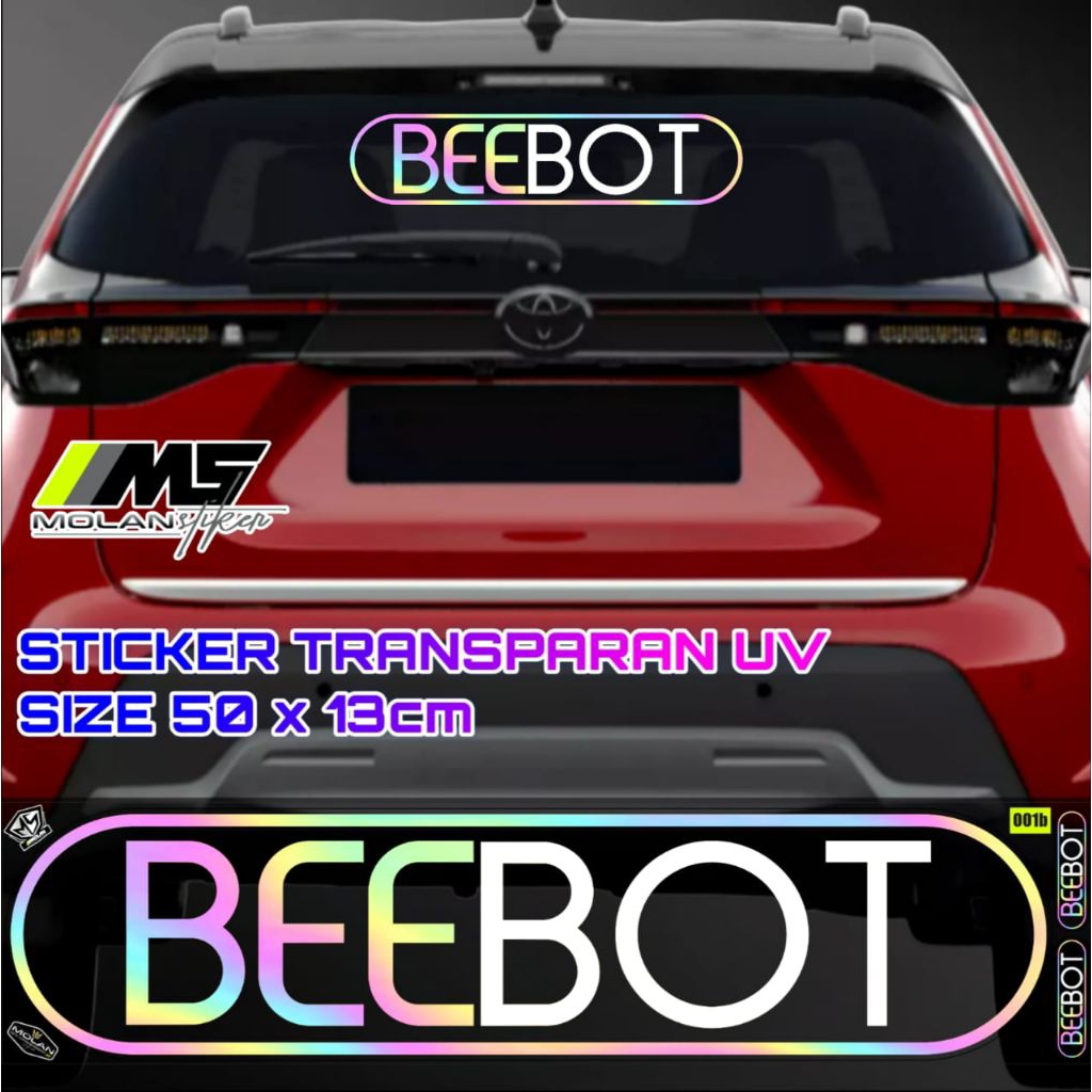 Sticker Transparan Uv Kaca Mobil BEEBOT 50x13 Sticker Kaca Depan Belakang Universal Semua Mobil Truc