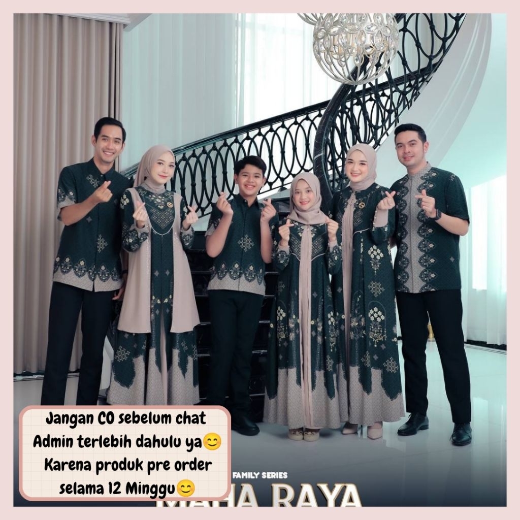 Maha raya sarimbit lebaran 2026 by SS hijab OPEN PRE ORDER (READY FEBRUARI 2026) family set couple k