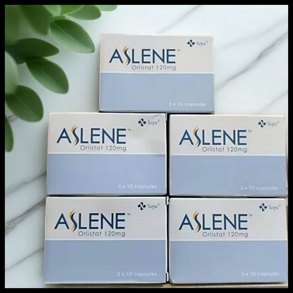 Aslene Orlistat 120mg isi 30 capsul peluntur lemak/ suplemen makanan  Made in malaysia