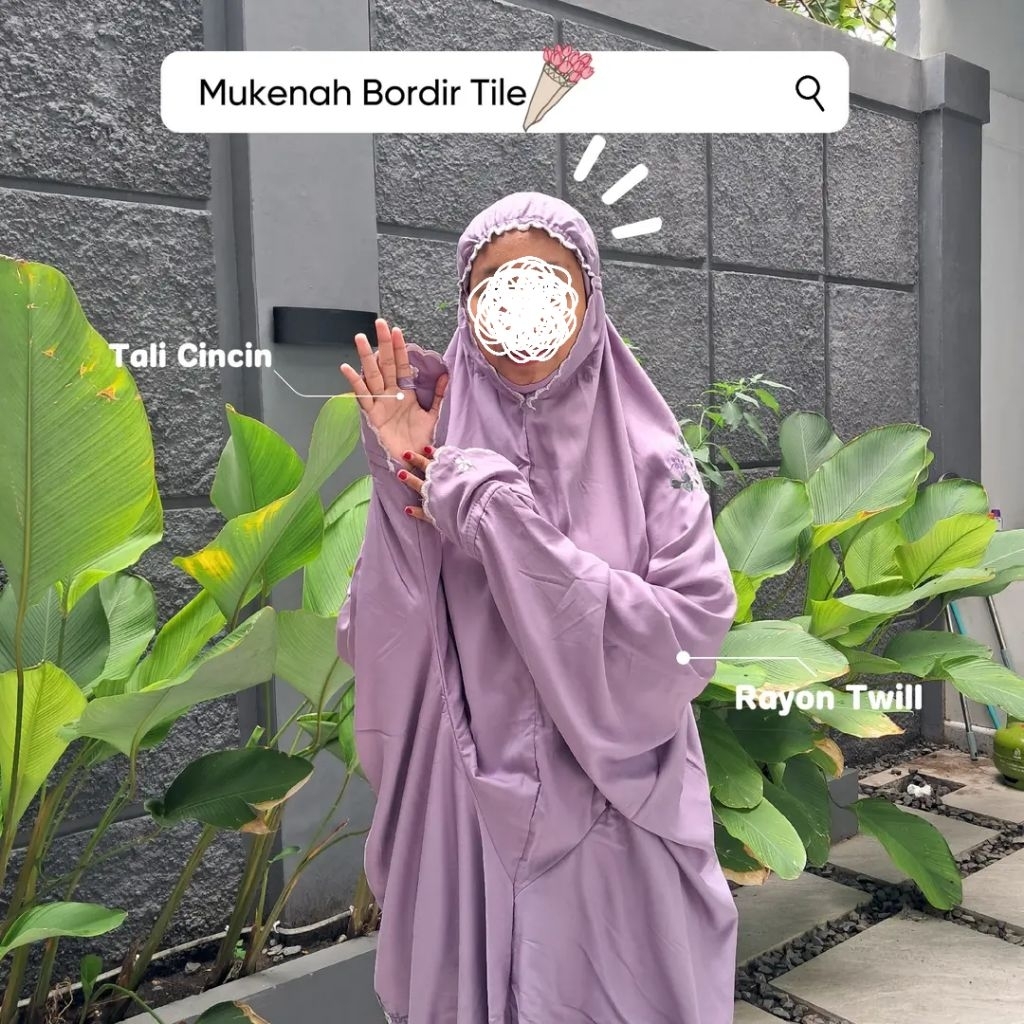 Mukenah Terusan Dewasa Tile Punggung Rayon Twill