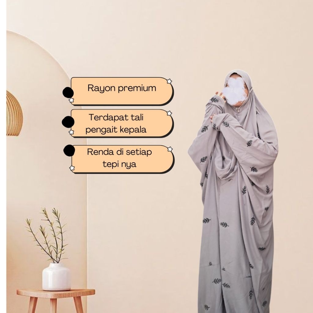 Mukenah Dewasa Cemara Rayon Twill Premium