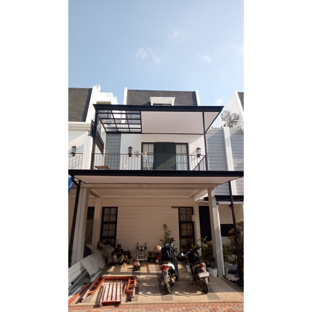 kanopi besi holo galvanis atap alderon singgle+ talang air depan keliling