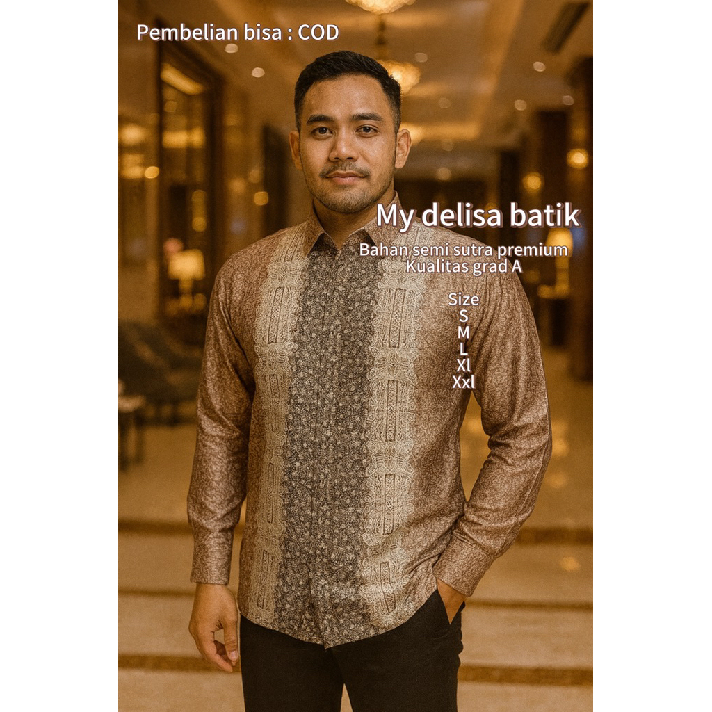 COD✅ Baju Batik Pria Bahan Doby Premium