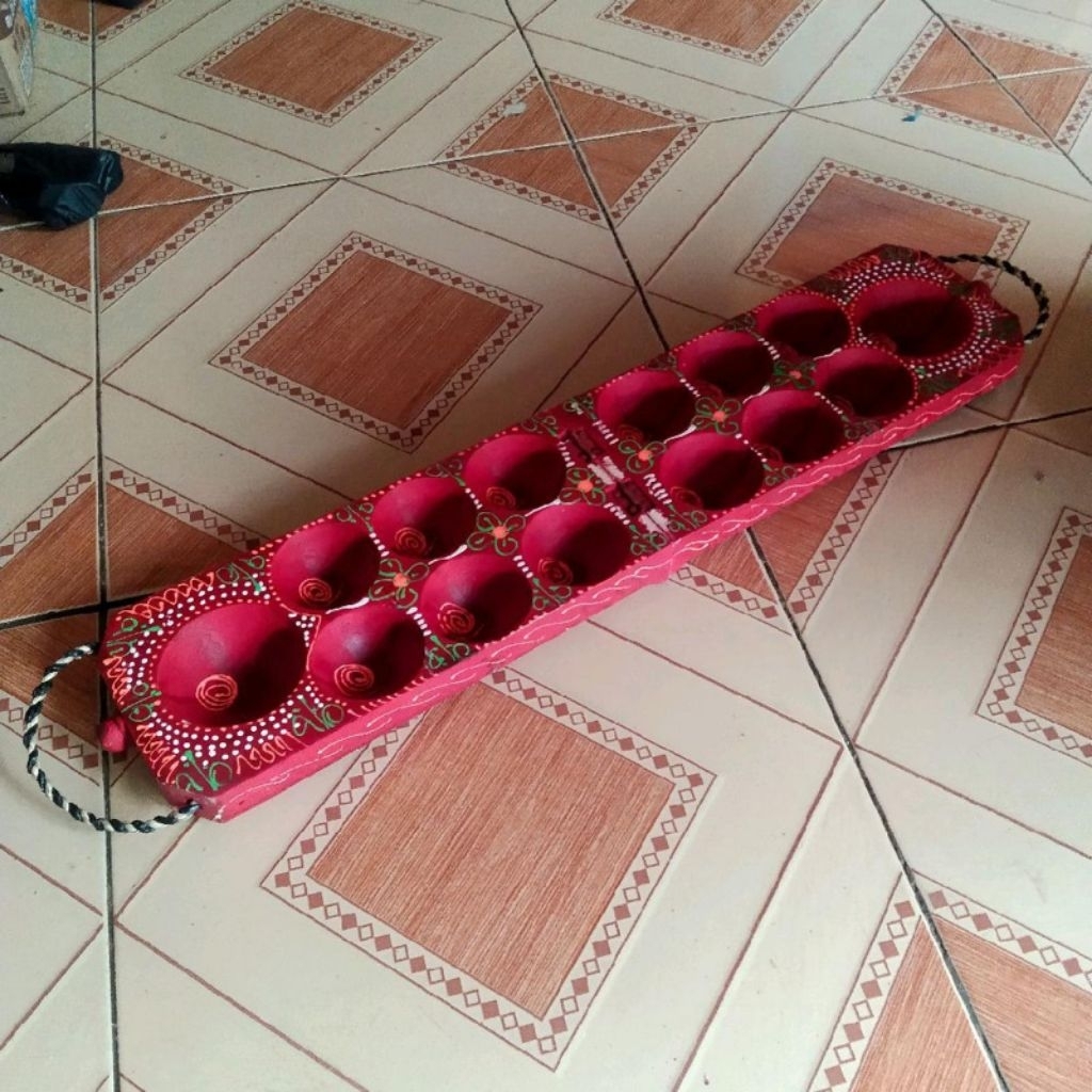 Congklak kayu / mainan anak tradisional / congklak kayu lipat