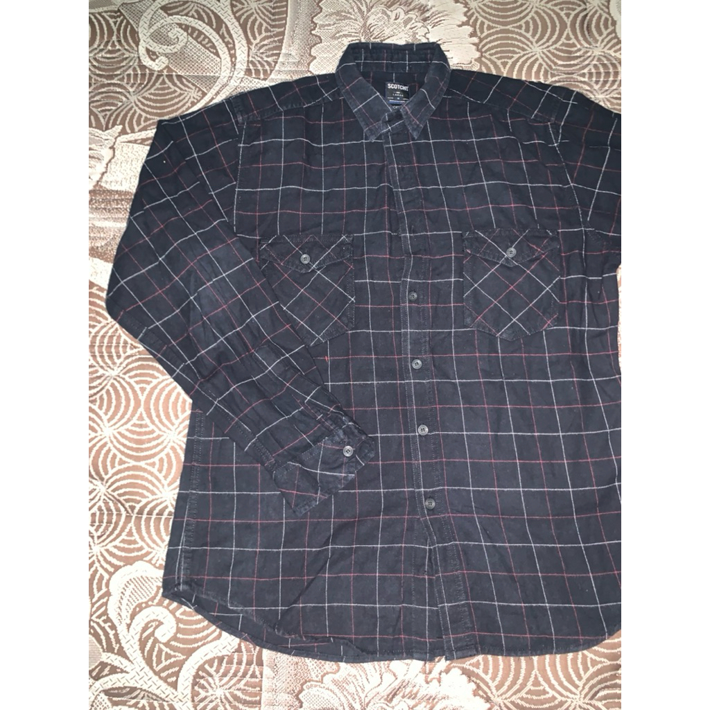 preloved kemeja flanel pria scotch