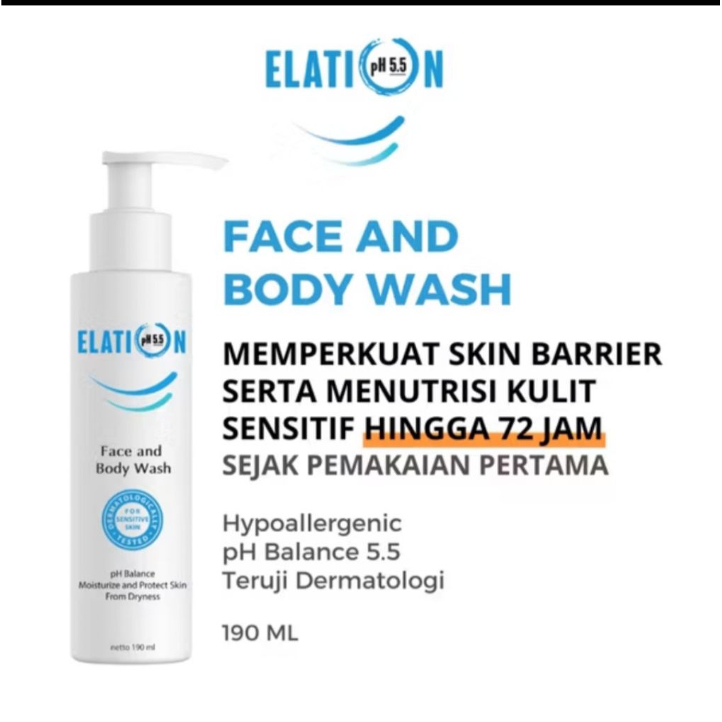 Elation ph 5.5 face and body wash 190ml