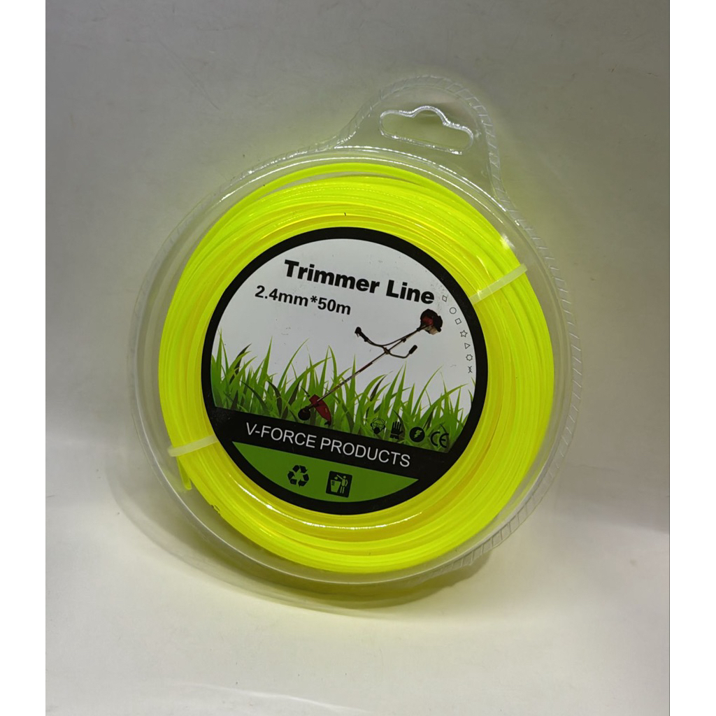 Senar Fiber Potong Rumput Nilon Ukuran 2.4mm 50 Meter dan 2.6mm 20 Meter