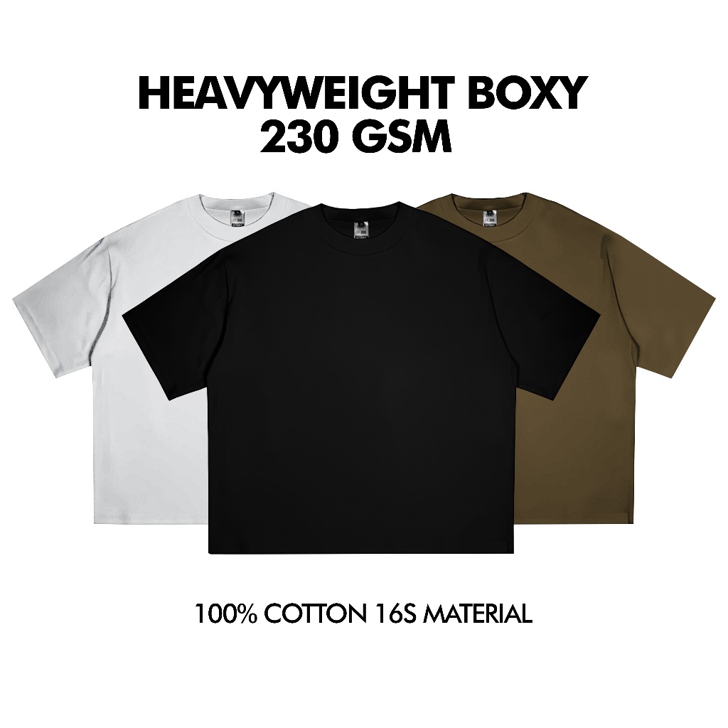 Otsky Kaos Boxy Pria Polos Heavyweight 16s