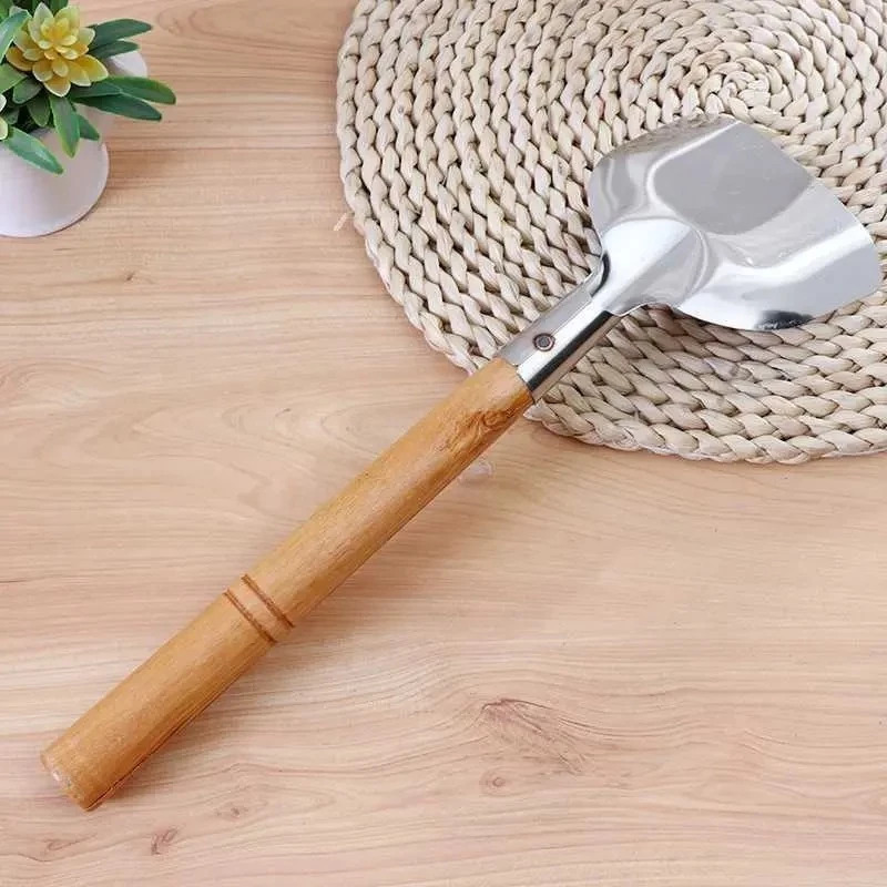 JH SODET KAYU STAINLESS TEBAL NASI GORENG / Spatula Sodet Sutil Panjang Stainless Steel Tebal Gagang