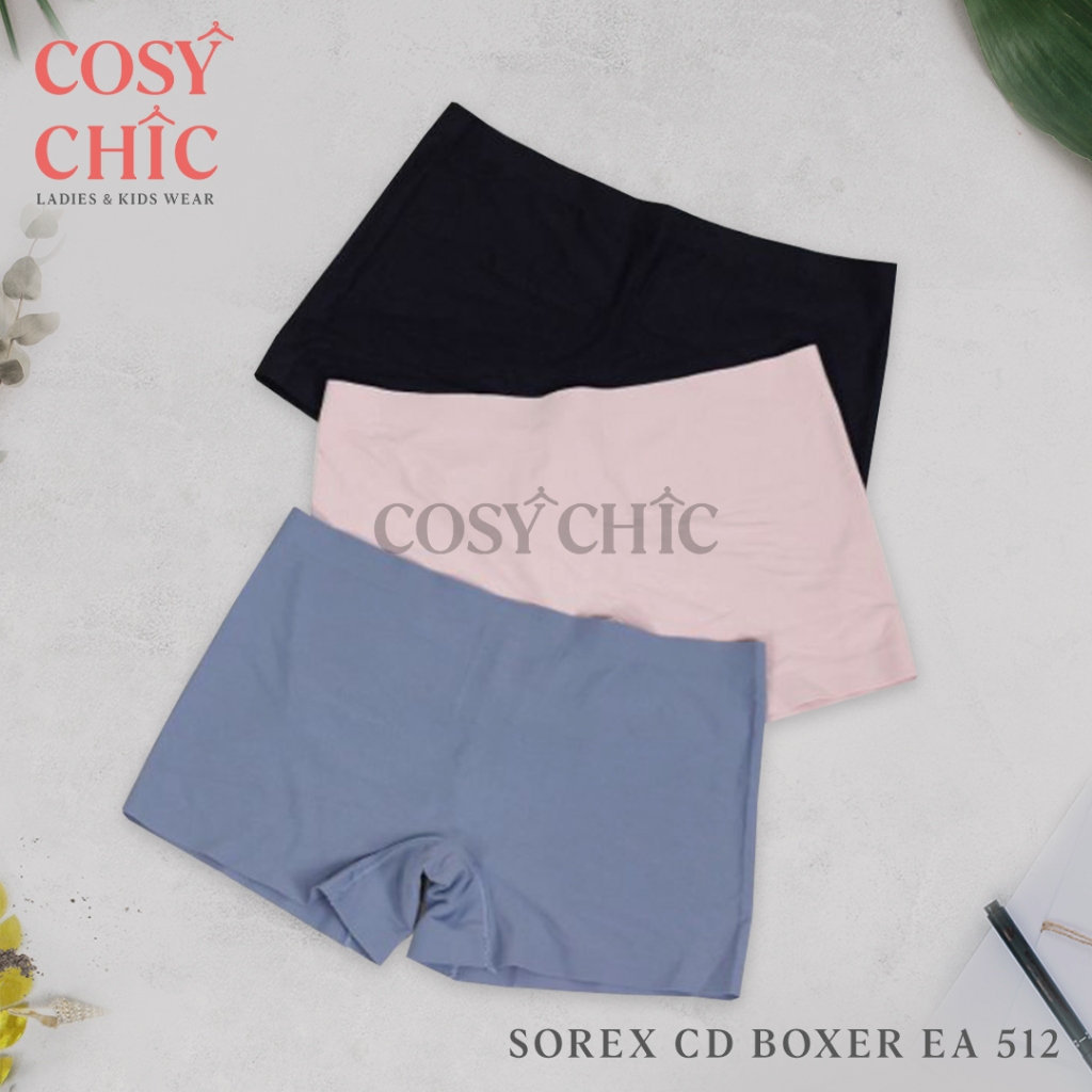 [COSY CHIC] Sorex CD Celana Dalam Wanita Boxer Mini EA 512 | Nilon Seamless | Free Size Fit M - L