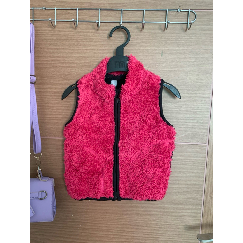 1-3 (Y) Vest Uniqlo Baby Bulu Pink Anak Perempuan