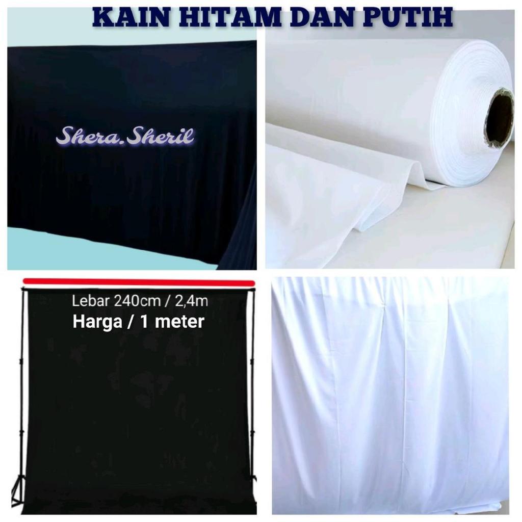 Rumah Tailor - Kain Hitam Polos Meteran Lebar 240 Cm / Kain Background Foto / Kain Backdrop / Kain
