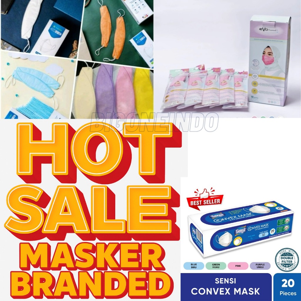 SALE Masker Evo Hijab Masker Headloop Masker Sensi Convex Mask KF94 4ply double filter Masker FIVECA