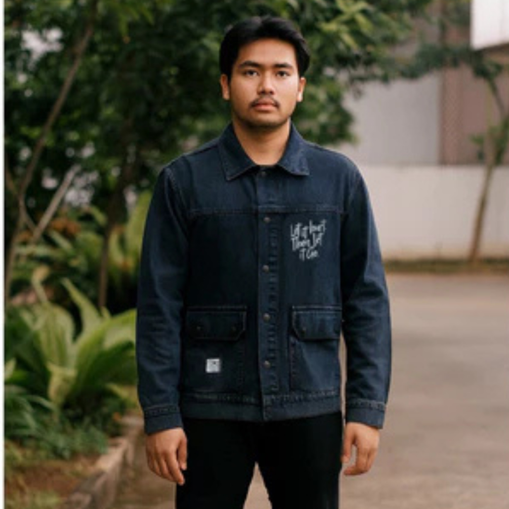 X Urband Jaket Jean's Parka Black Sandwash