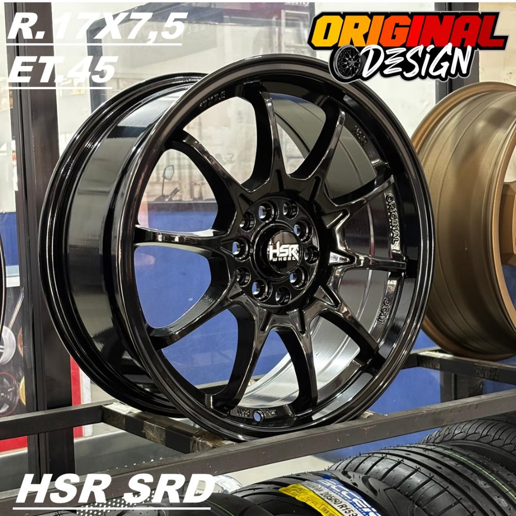 Velg HSR SRD R17 Lubang 5 Warna Hitam Jari Jari Pelek Mobil Ring 17
