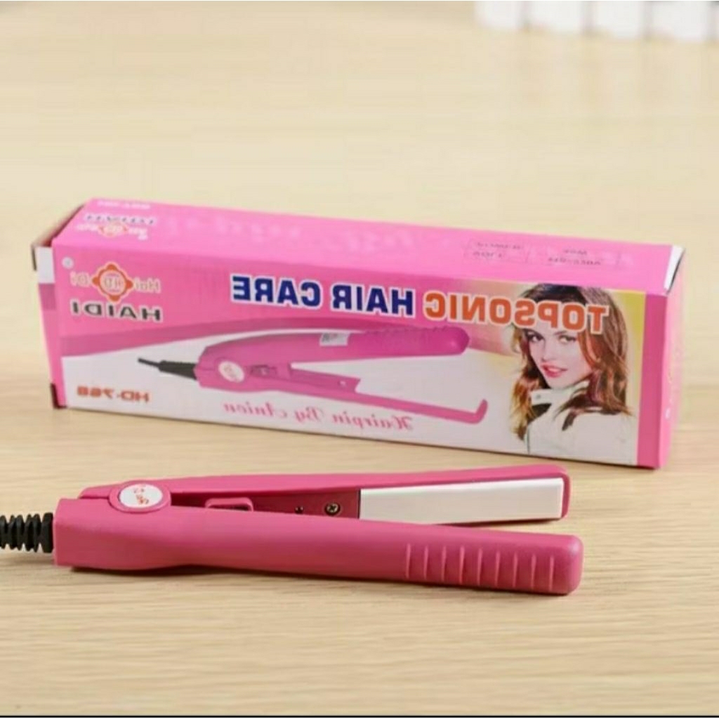 Catok Mini Haidi Catokan Rambut Travel Size Plat Keramik Cepat Panas Alat Pelurus Rambut Mini Portab
