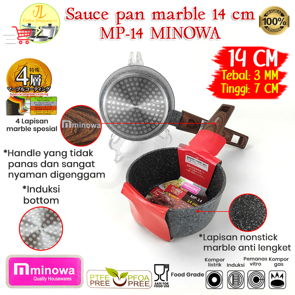 Panci sauce pan marble anti lengket 14cm MP-14 / sauce pan mini marble MINOWA