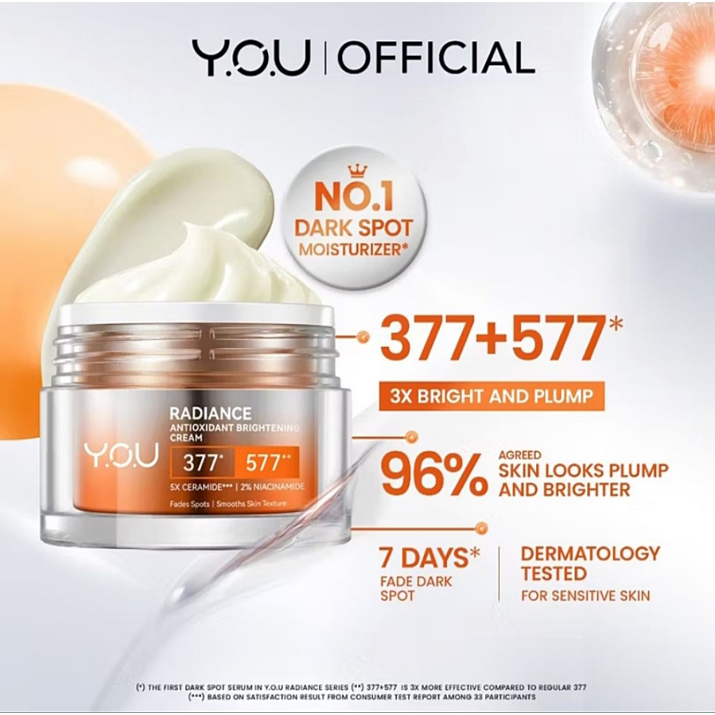 YOU RADIANCE UP MOIZTURAIZING 377 | AntiOxidant brightening cream 5x Ceramide cream penghilang flek