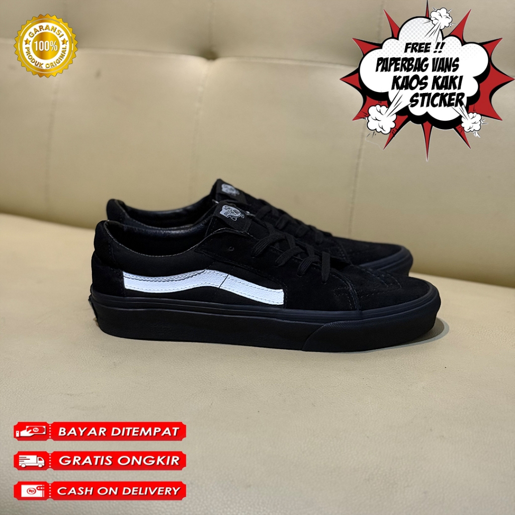 VANS SK8LOW CONTRAS BLACK/BLACK/WHITE
