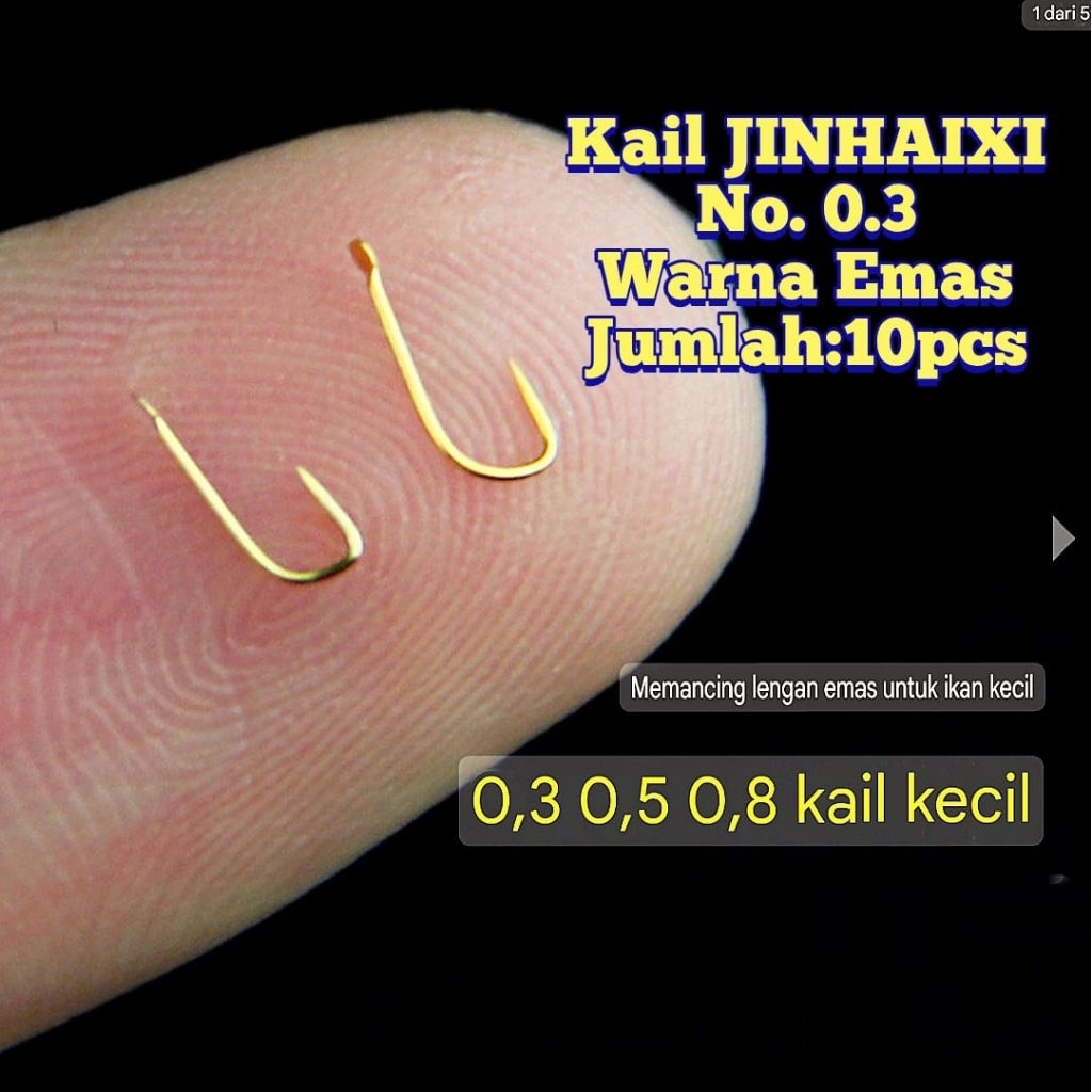 RF00116 kail mini 0.3 JINHAIXI warna emas kepala flat kail kecil pancing wader putihan tawes uceng d