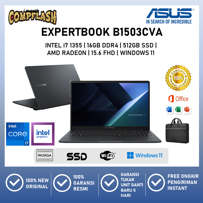 ASUS EXPERTBOOK B1503CVA INTEL CORE i7 1355 16GB 512GB SSD WINDOWS 11 15.6FHD