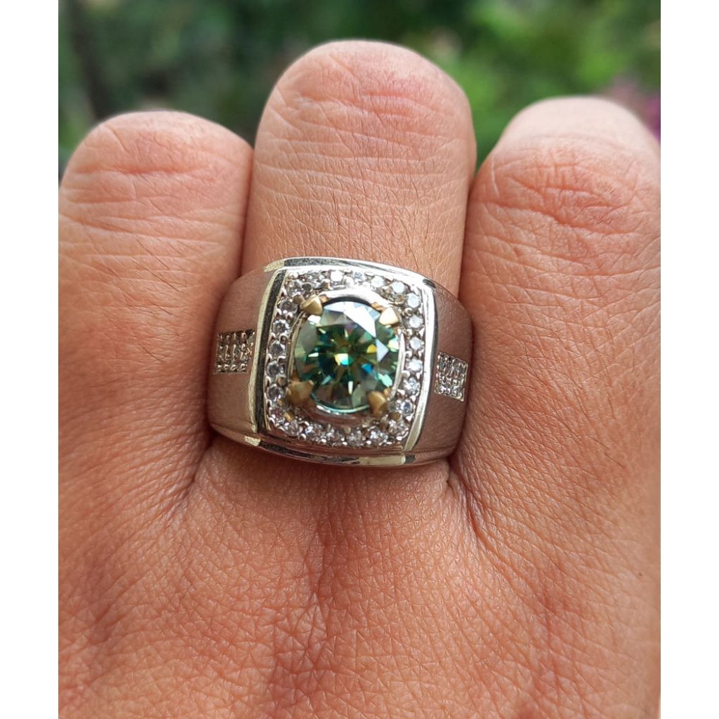 Batu permata Green moissanite asli original