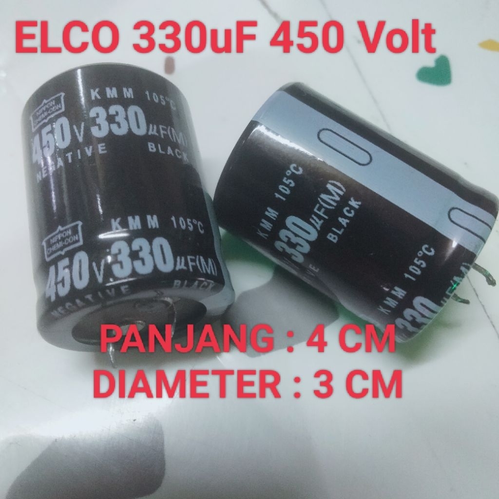 KAPASITOR ELCO ELKO 330UF 330 UF 450V 450 VOLT