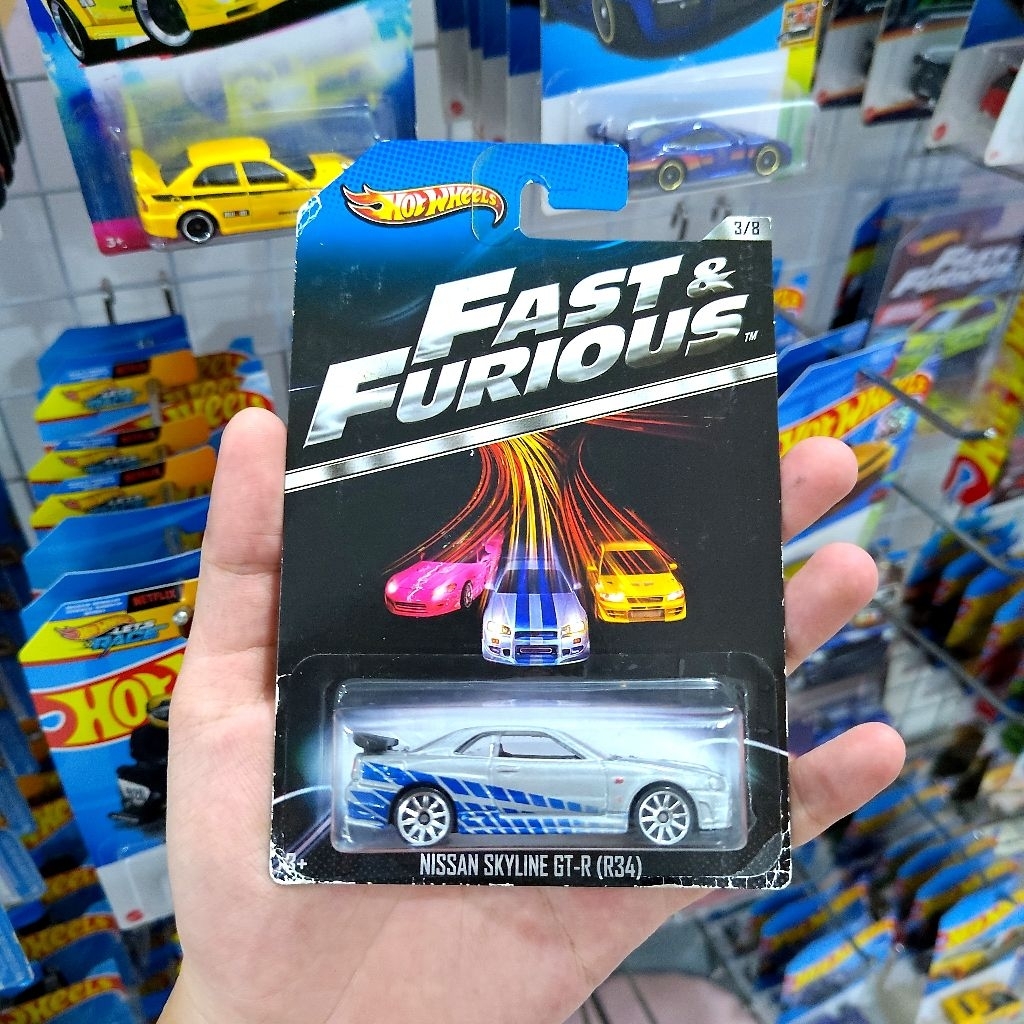 Hot Wheels - Nissan Skyline GTR R34 Spoiler Hitam Fast Furious - Hotwheels Original Mattel Fast Furi