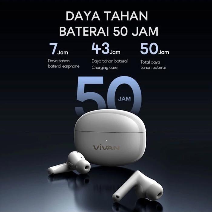 Vivan Liberty T220 Plus Headset Earbuds Bluetooth 5.3 TWS Dual ENC GARANSI RESMI 12 BULAN